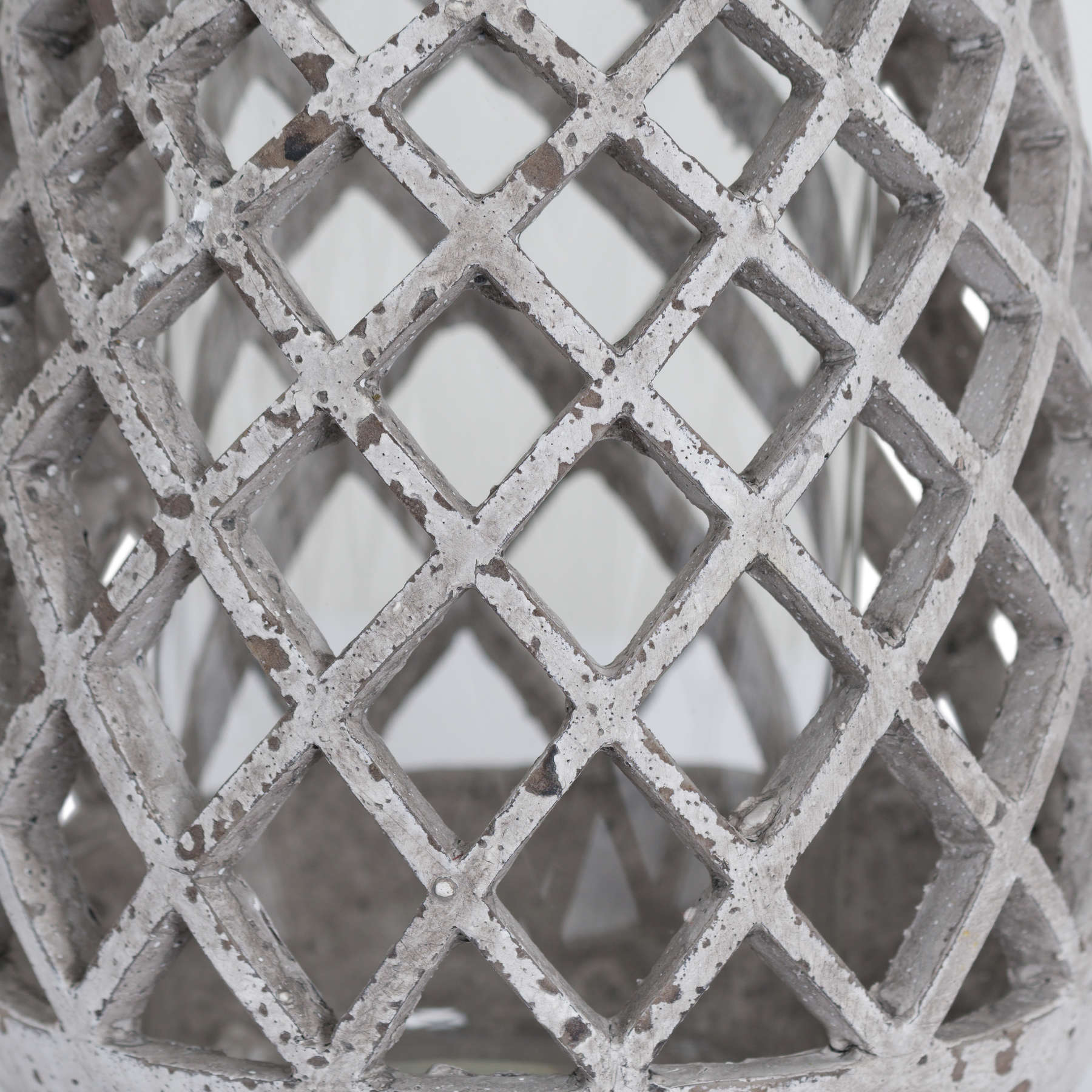 Large Conical Ceramic Lattice Hurricane Lantern - Candle Holders from the Quanta Home collection.
