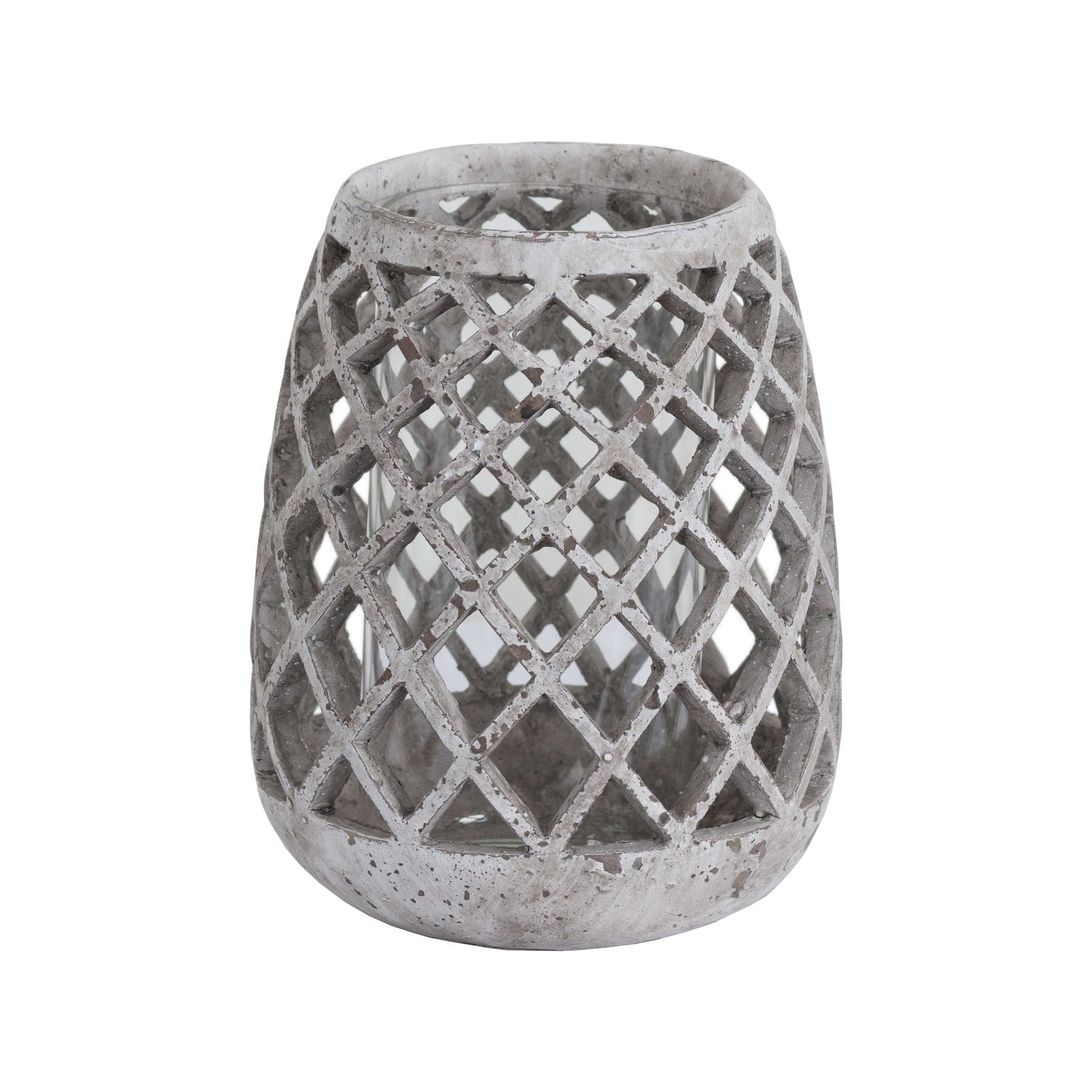 Large Conical Ceramic Lattice Hurricane Lantern - Candle Holders from the Quanta Home collection.