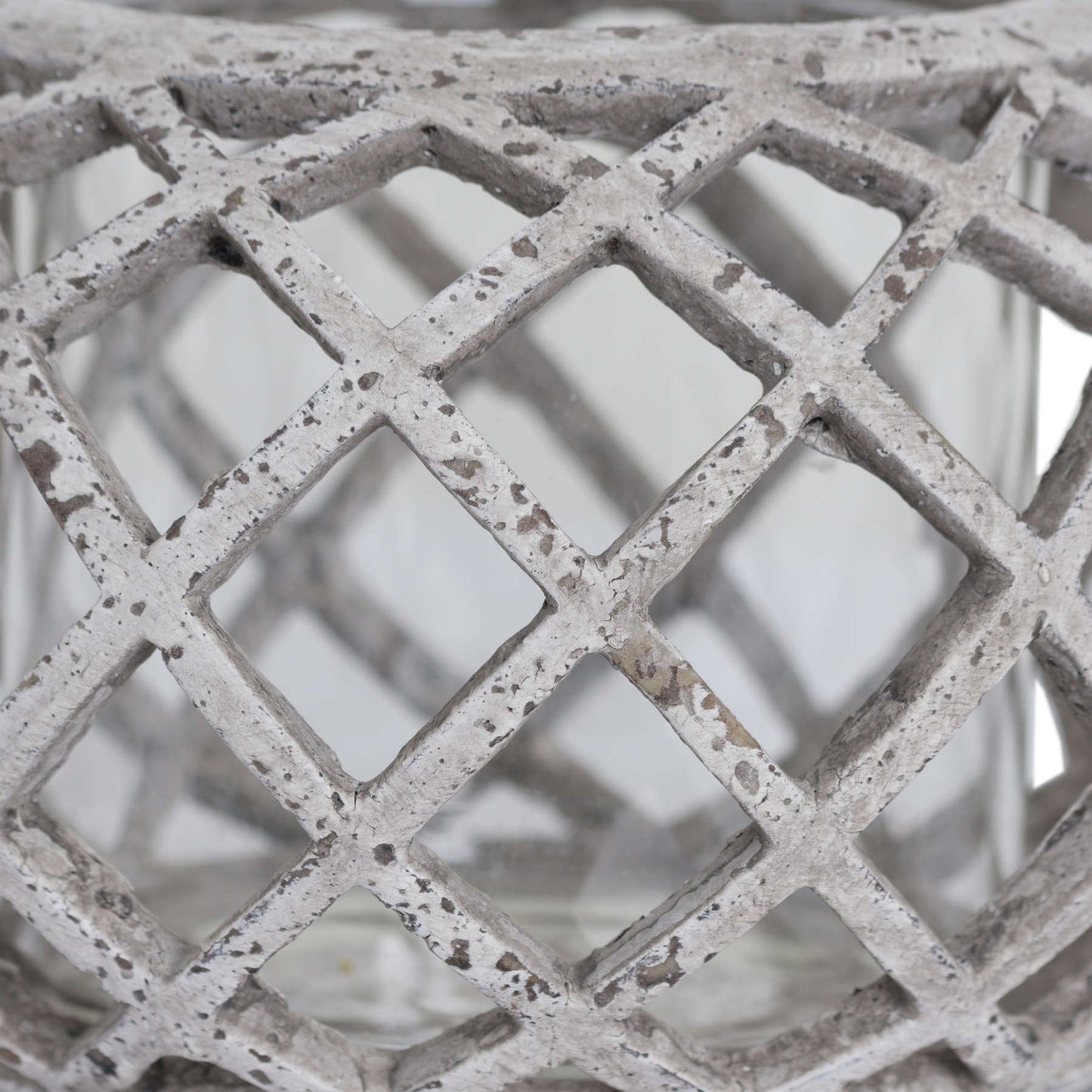 Round Ceramic Lattice Hurricane Lantern - Candle Holders from the Quanta Home collection.