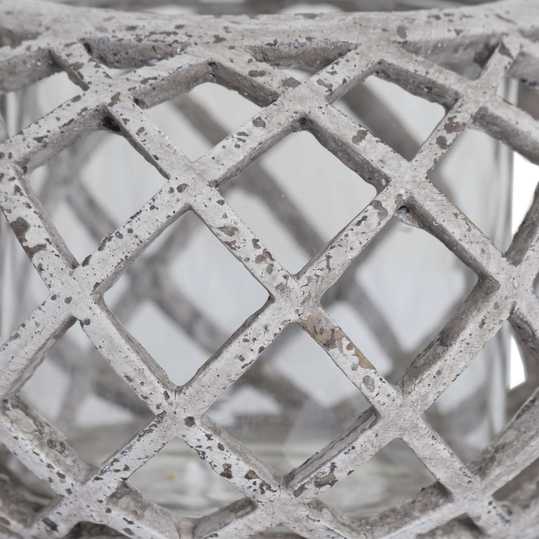Round Ceramic Lattice Hurricane Lantern - Candle Holders from the Quanta Home collection.