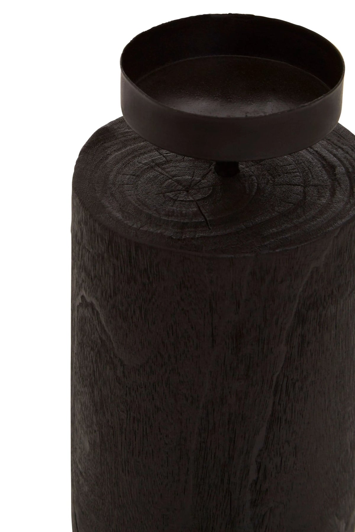 Oasis Black Wooden Large Candle Holder