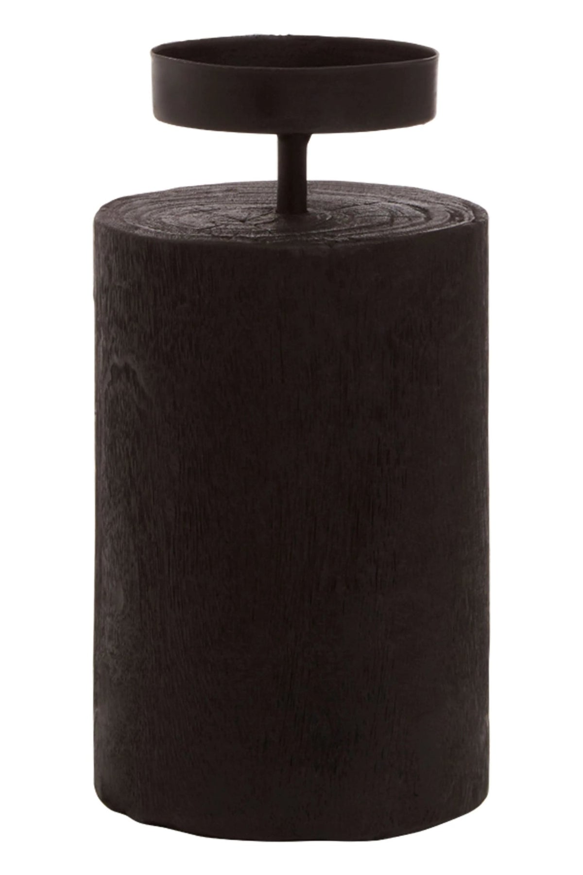 Oasis Black Wooden Large Candle Holder