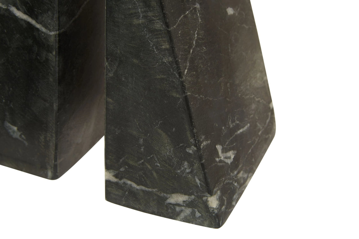 Nocturne Set of Two Black Marble Bookends