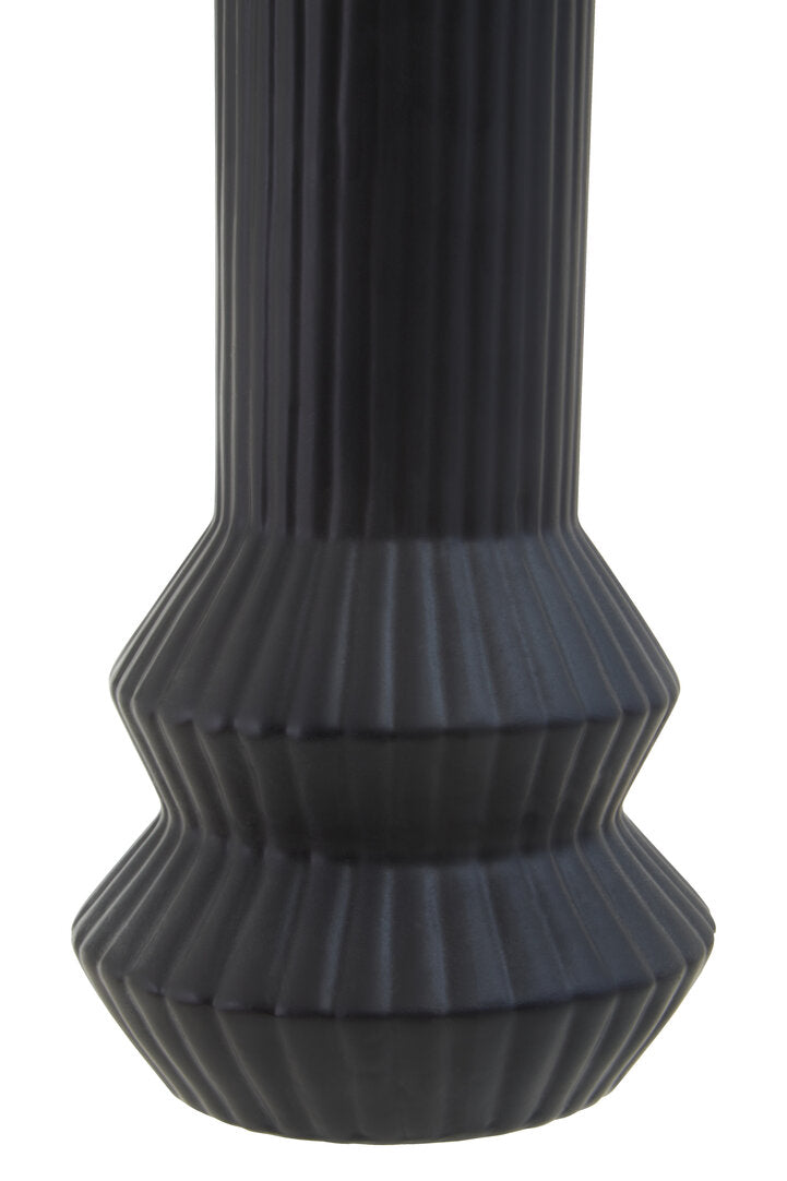 Scala Black Ribbed Vase