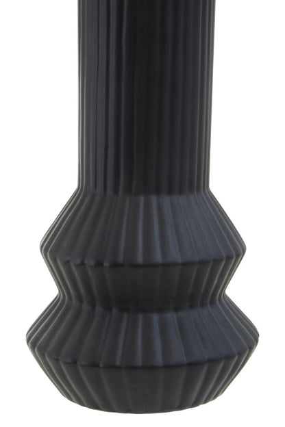 Scala Black Ribbed Vase
