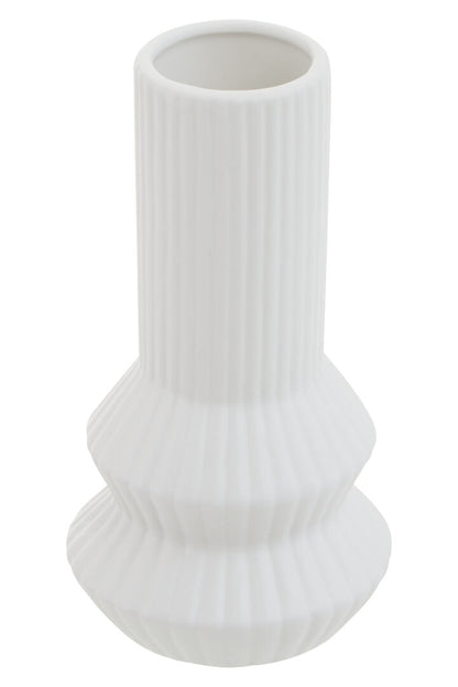 Scala White Ribbed Vase