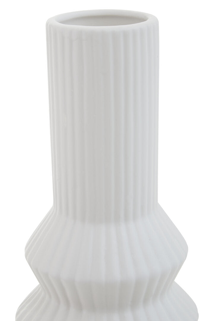 Scala White Ribbed Vase