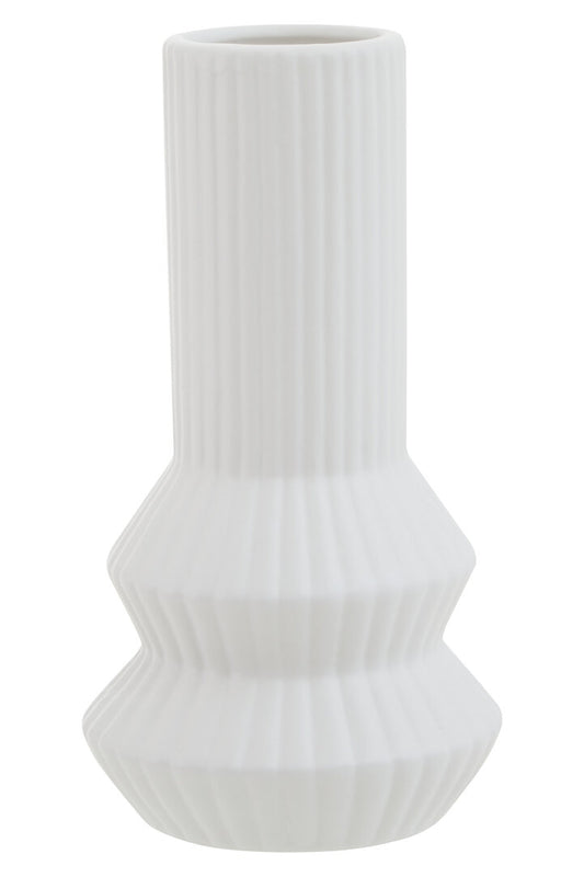 Scala White Ribbed Vase