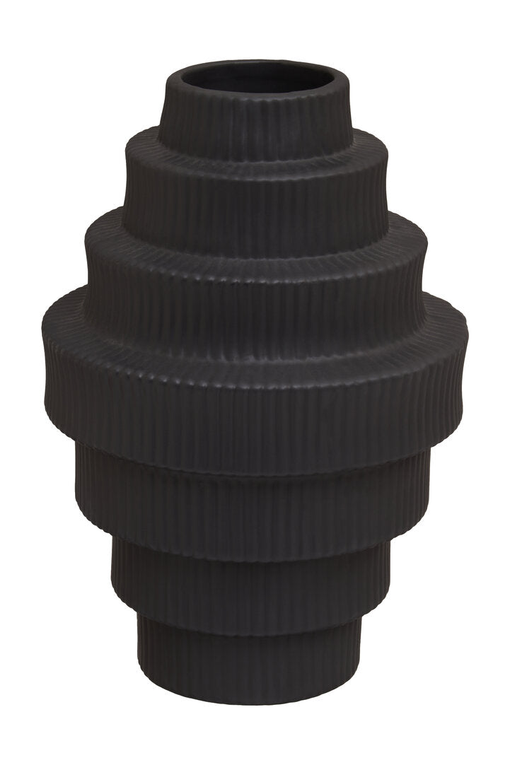 Scala Black Large Step Design Vase