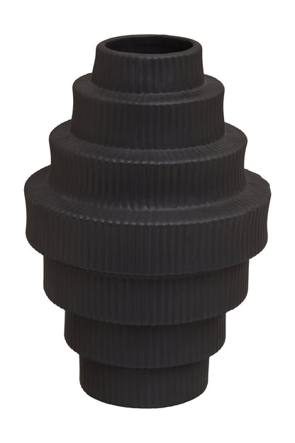 Scala Black Large Step Design Vase