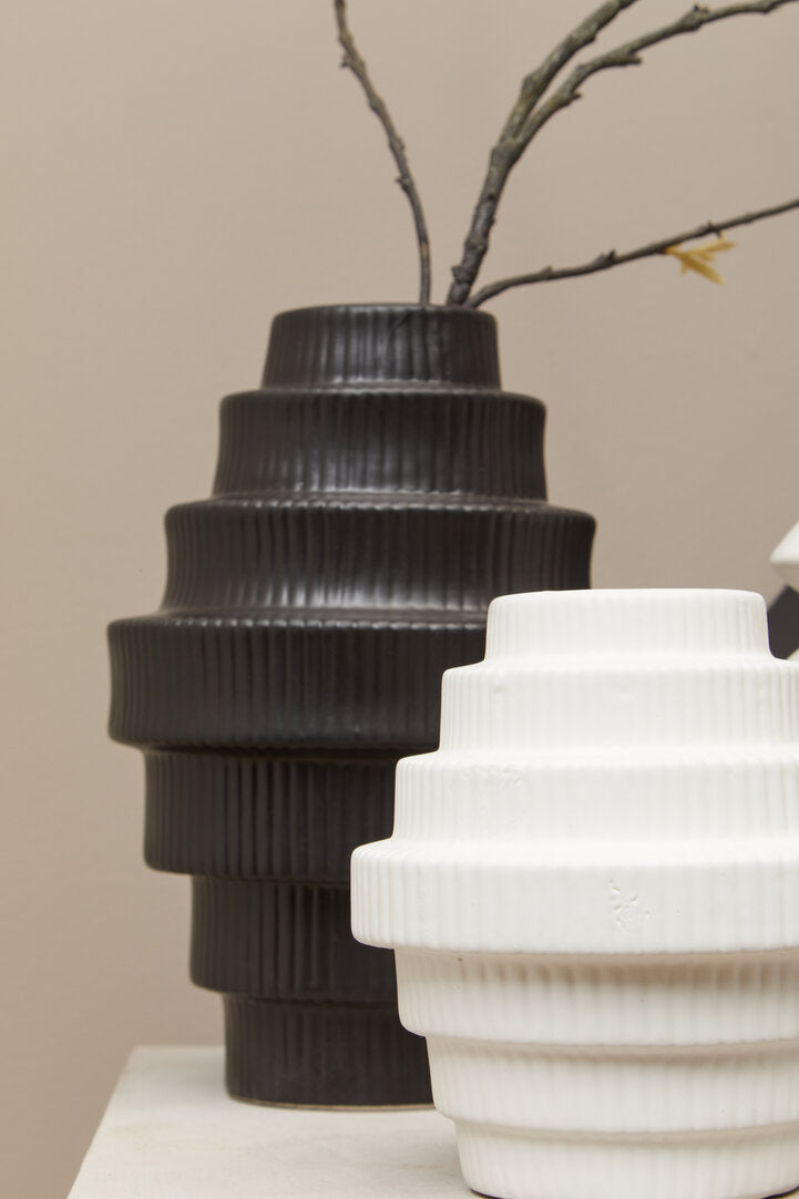 Scala Black Large Step Design Vase