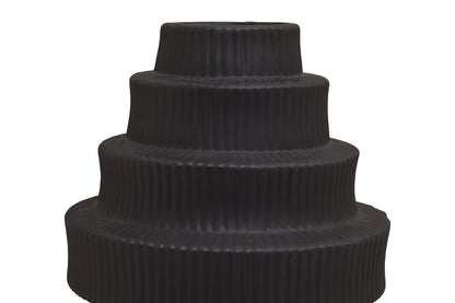 Scala Black Large Step Design Vase