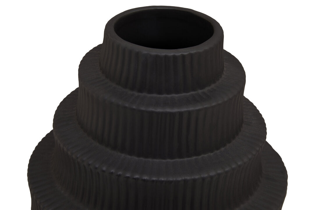 Scala Black Large Step Design Vase