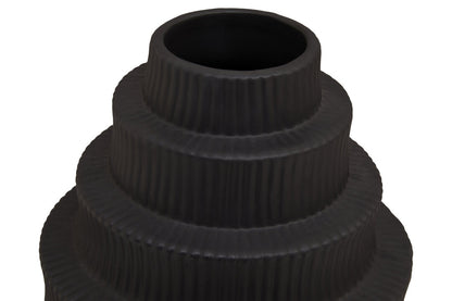 Scala Black Large Step Design Vase