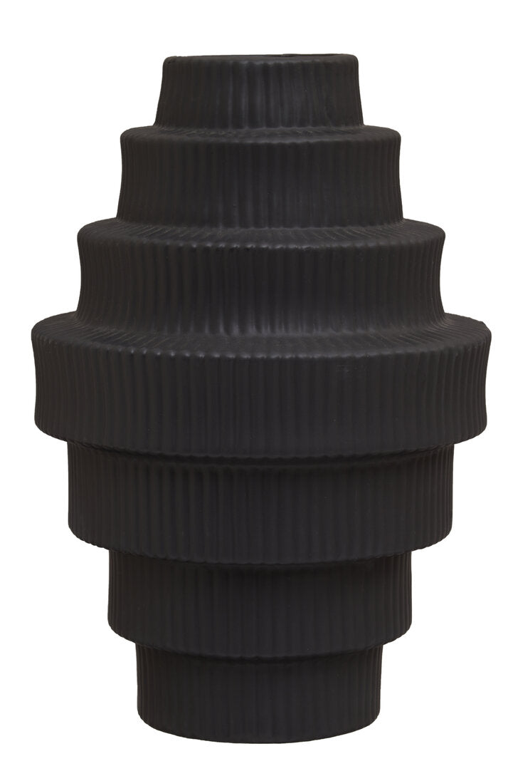 Scala Black Large Step Design Vase