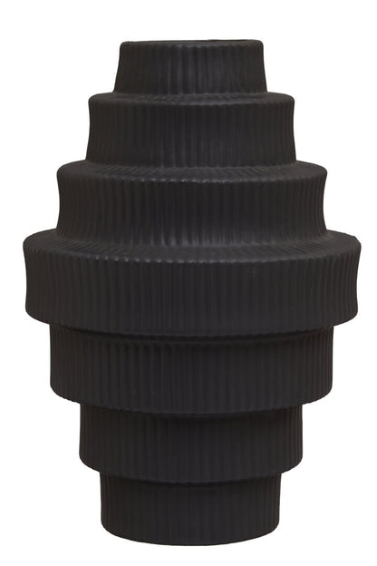 Scala Black Large Step Design Vase