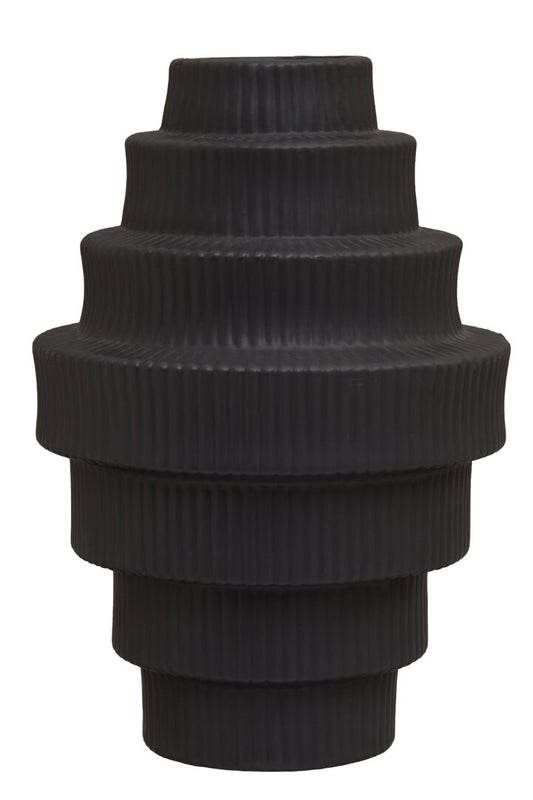 Scala Black Large Step Design Vase