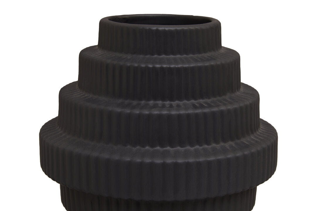 Scala Black Small Step Design Vase