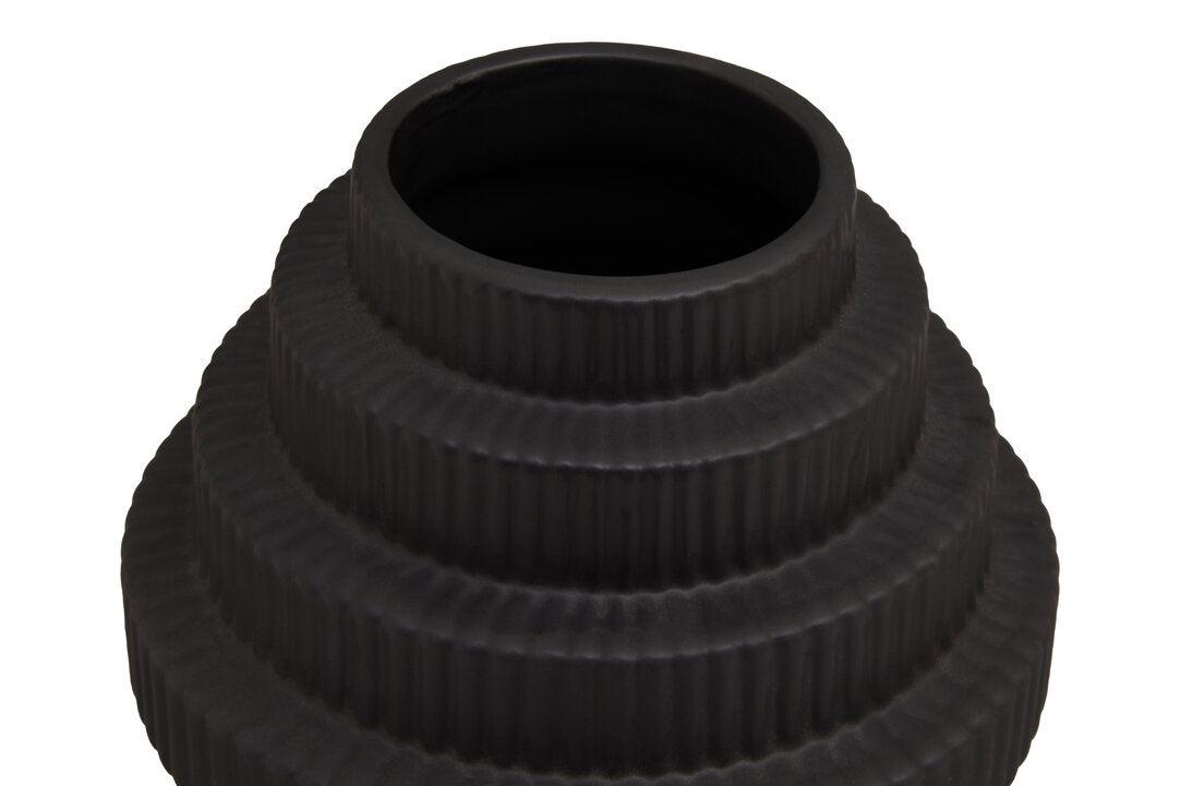 Scala Black Small Step Design Vase