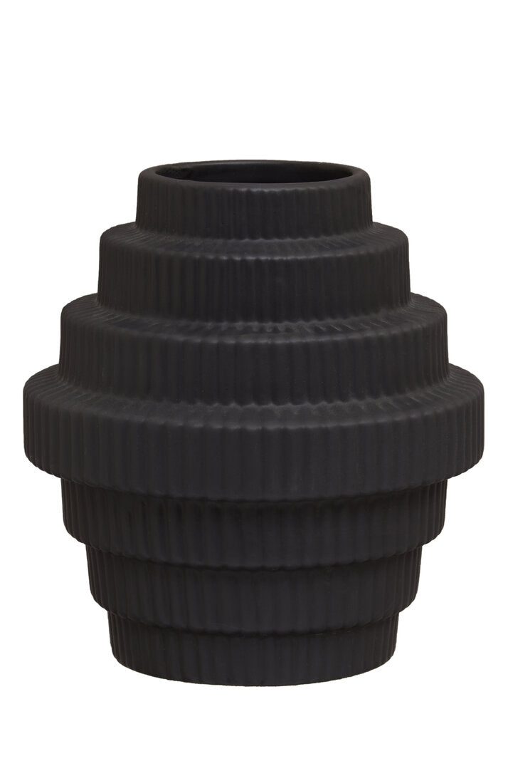 Scala Black Small Step Design Vase