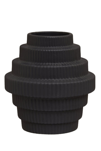 Scala Black Small Step Design Vase