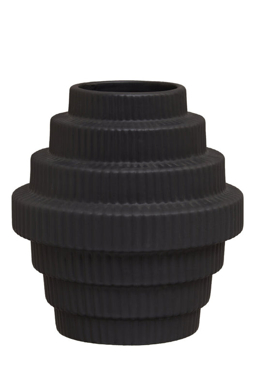 Scala Black Small Step Design Vase