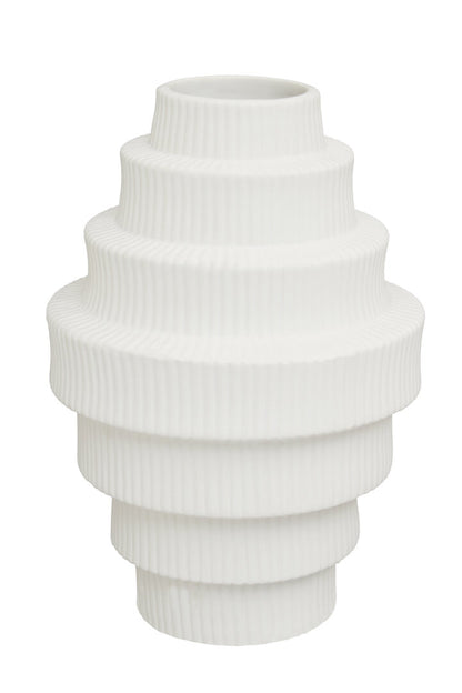 Scala White Large Step Design Vase
