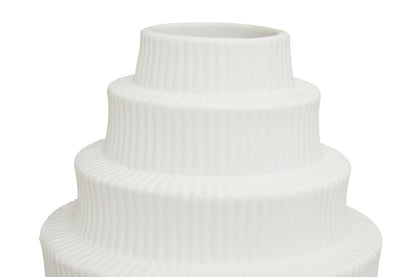 Scala White Large Step Design Vase
