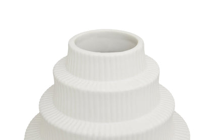 Scala White Large Step Design Vase