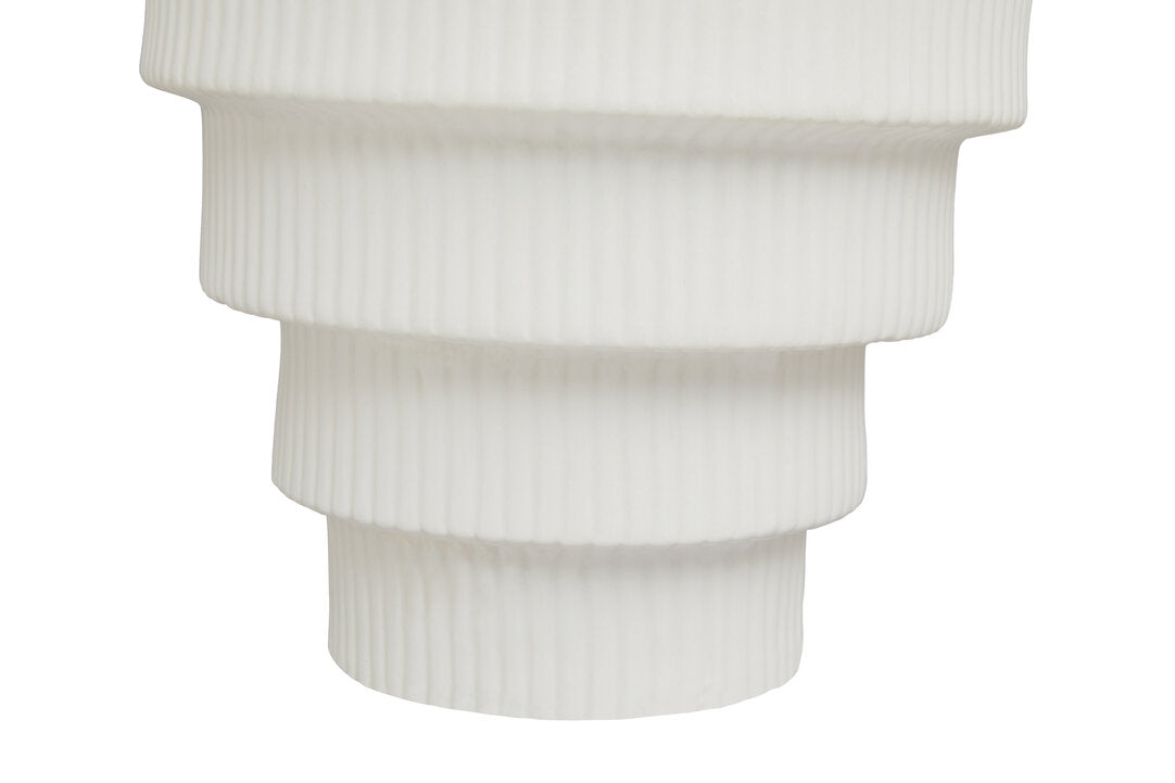 Scala White Large Step Design Vase