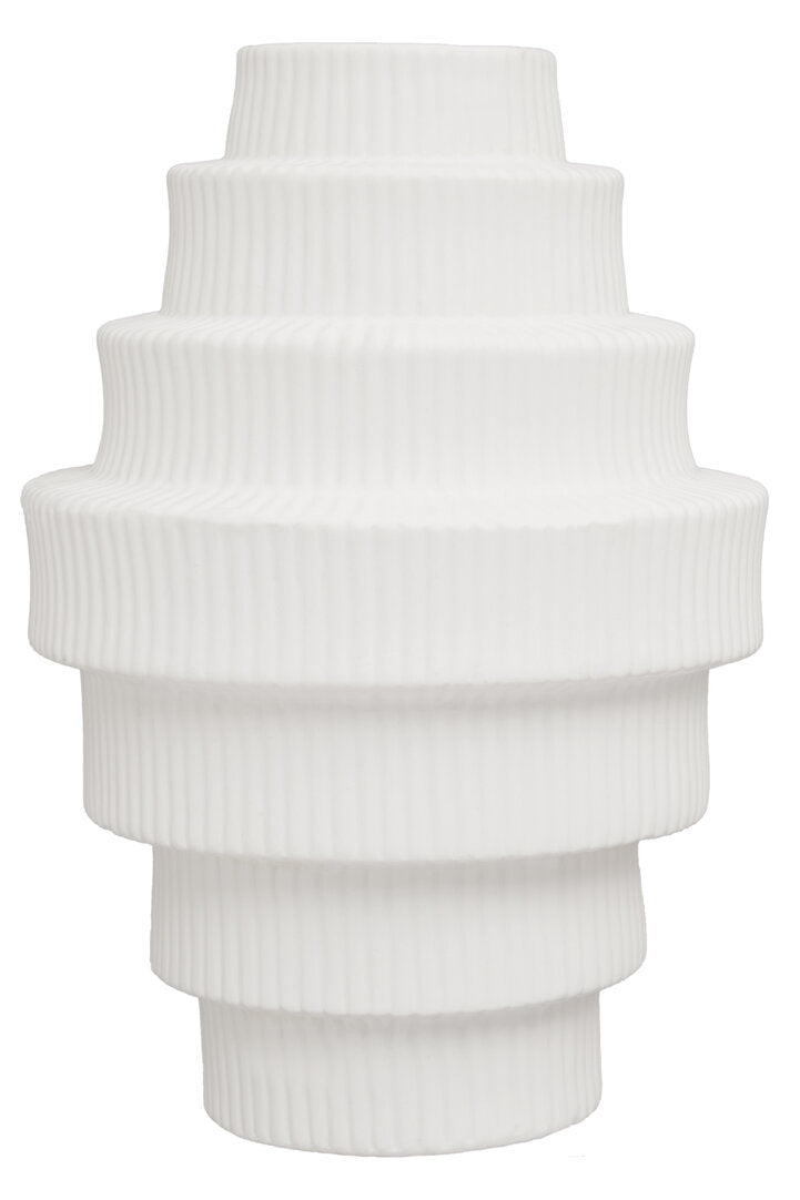 Scala White Large Step Design Vase