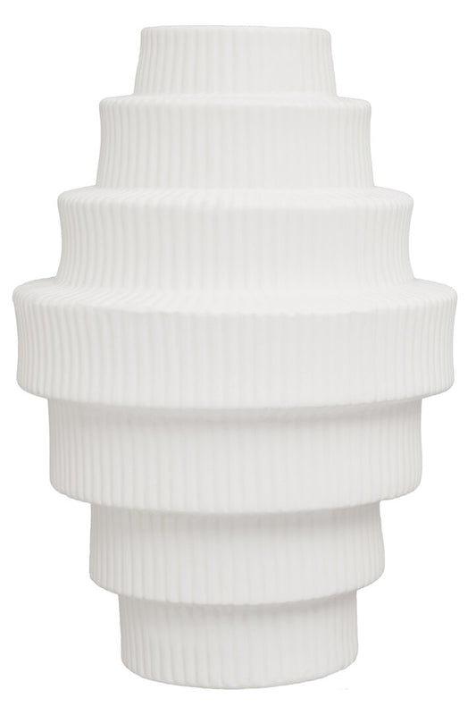 Scala White Large Step Design Vase