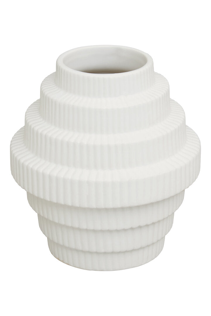 Scala White Small Step Design Vase