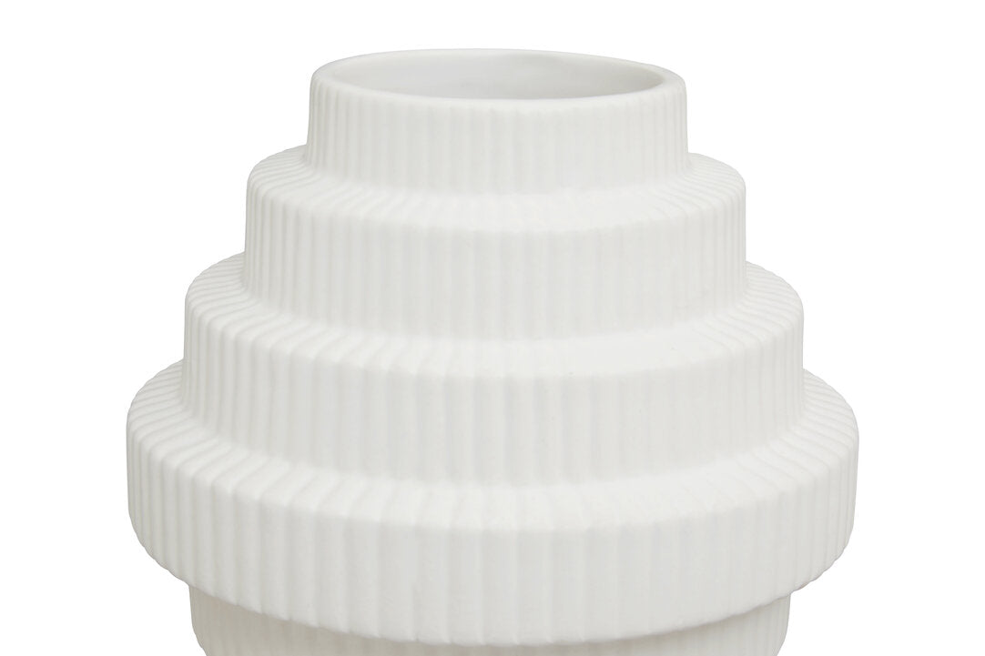 Scala White Small Step Design Vase