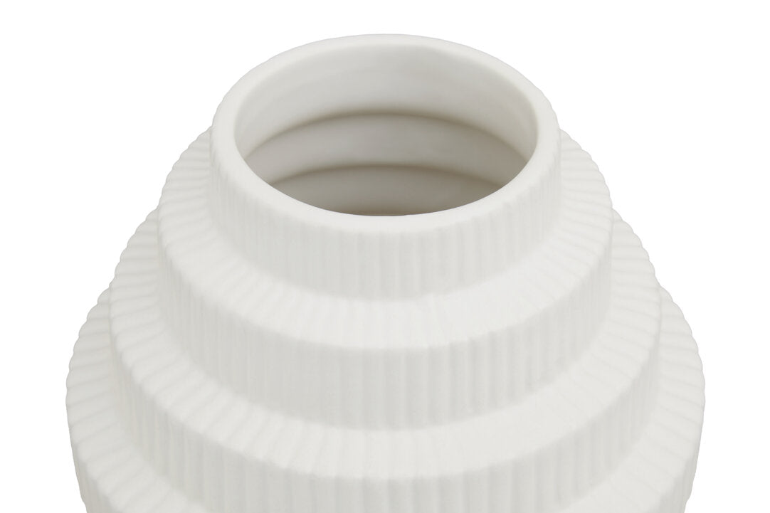 Scala White Small Step Design Vase