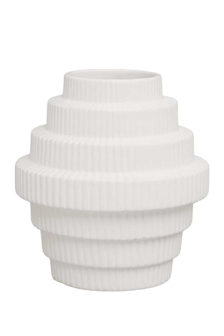 Scala White Small Step Design Vase
