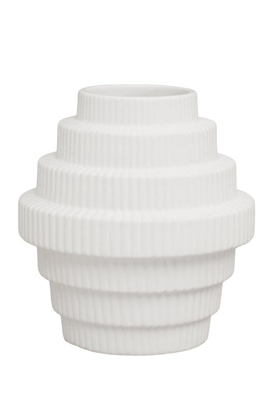 Scala White Small Step Design Vase