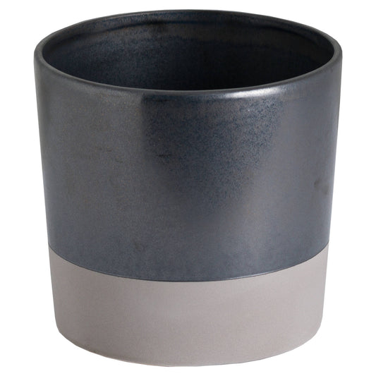 Large Metallic Grey Ceramic Planter - Jugs & Bowls from the Quanta Home collection.