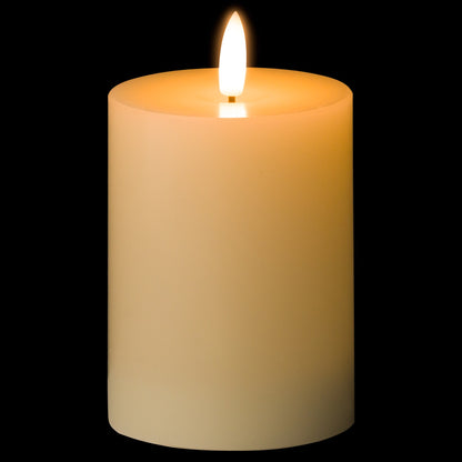 Luxe Collection Natural Glow 3 x 4 LED Cream Wax Candle - Wax from the Quanta Home collection.