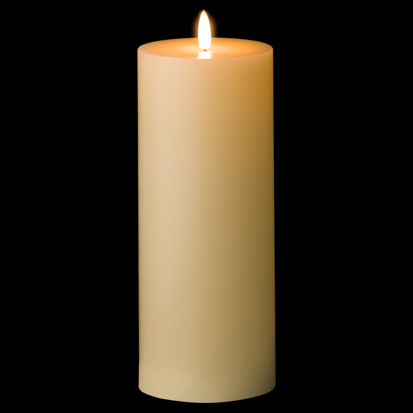 LED cream candle with a realistic flicker and warm amber glow, designed for elegant ambiance in refined interiors.