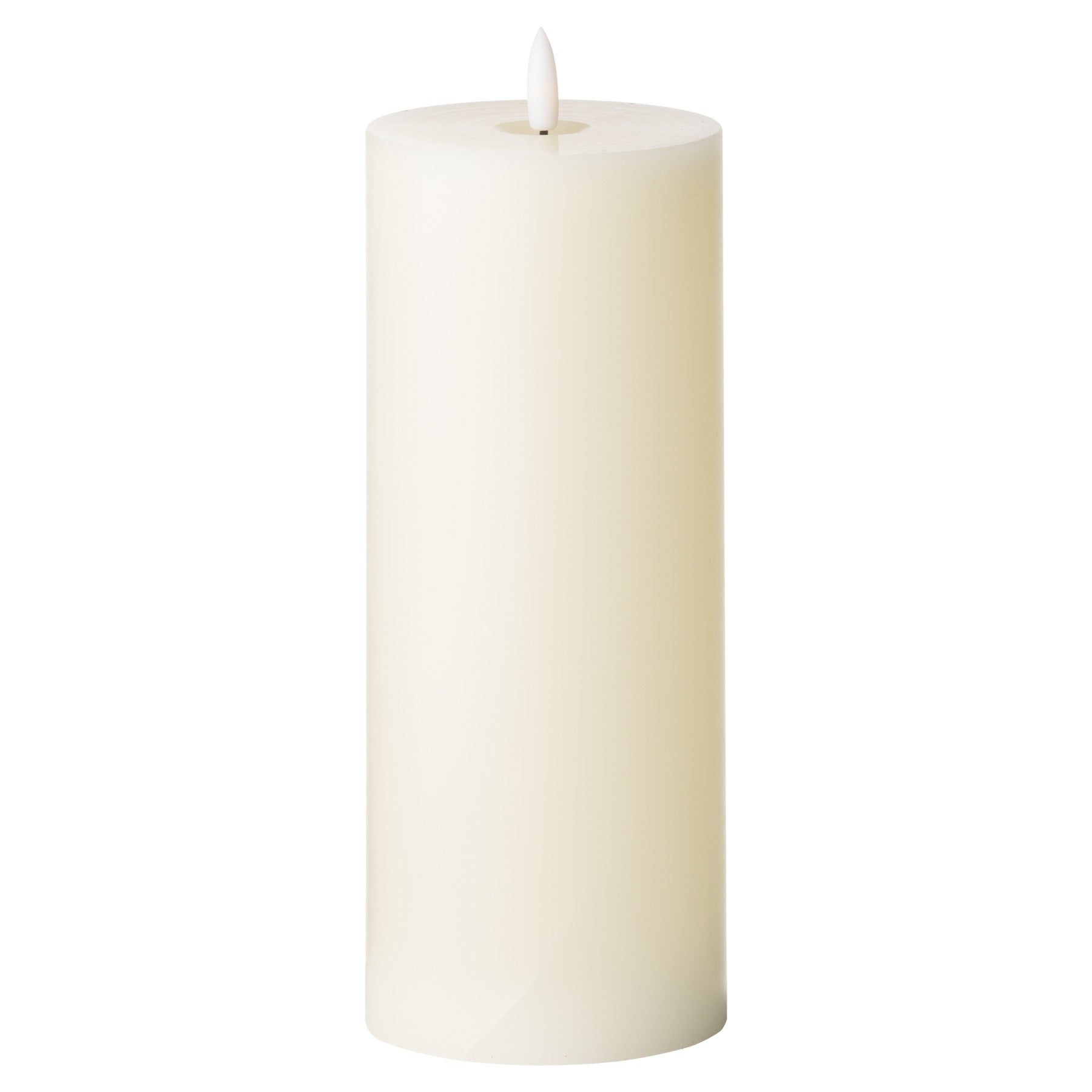 Cream LED candle with a realistic flicker, crafted from genuine wax for a natural texture, designed to create a warm ambiance.