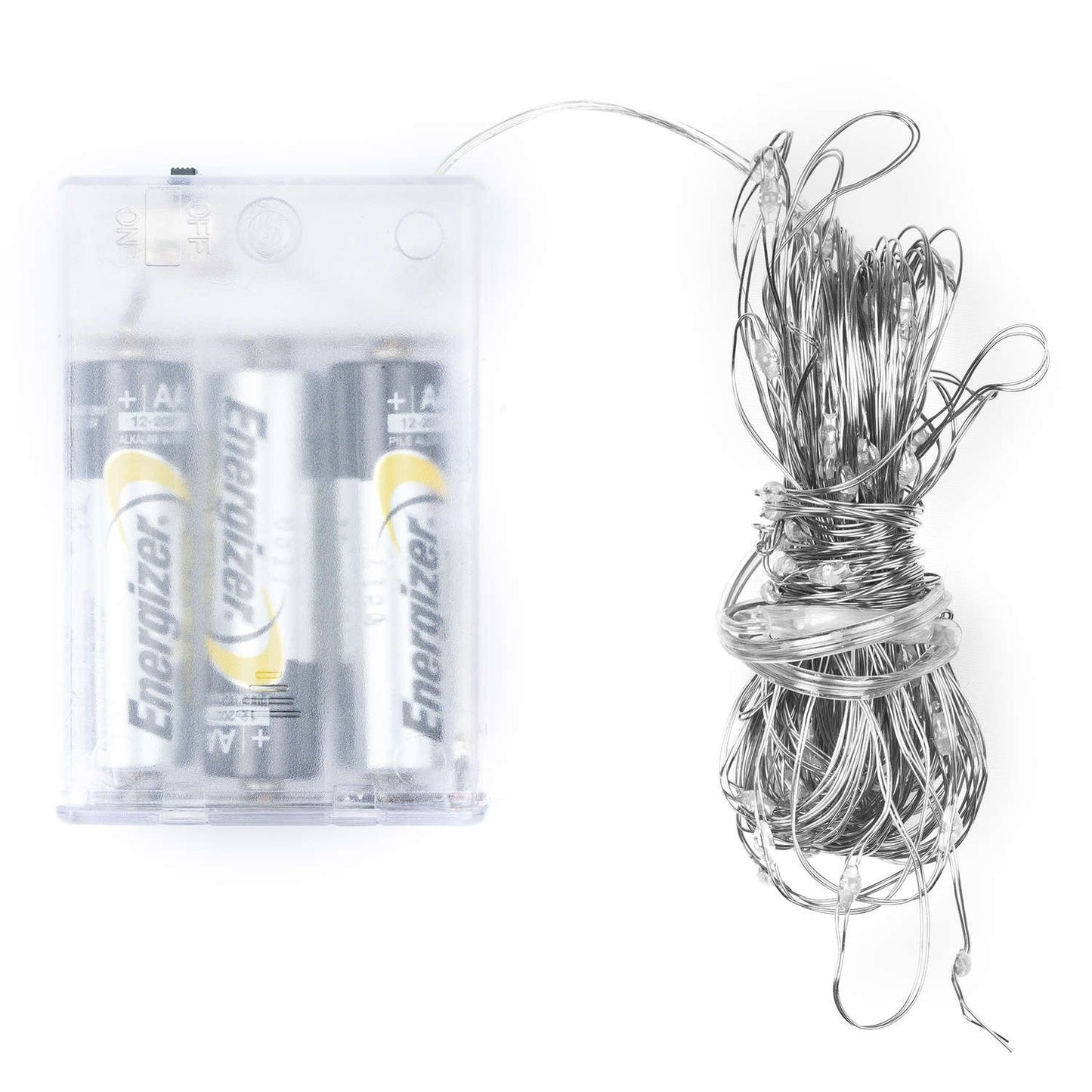 100 LED Battery Micro Lights Silver Wire 10m - Christmas Room Decorations from the Quanta Home collection.