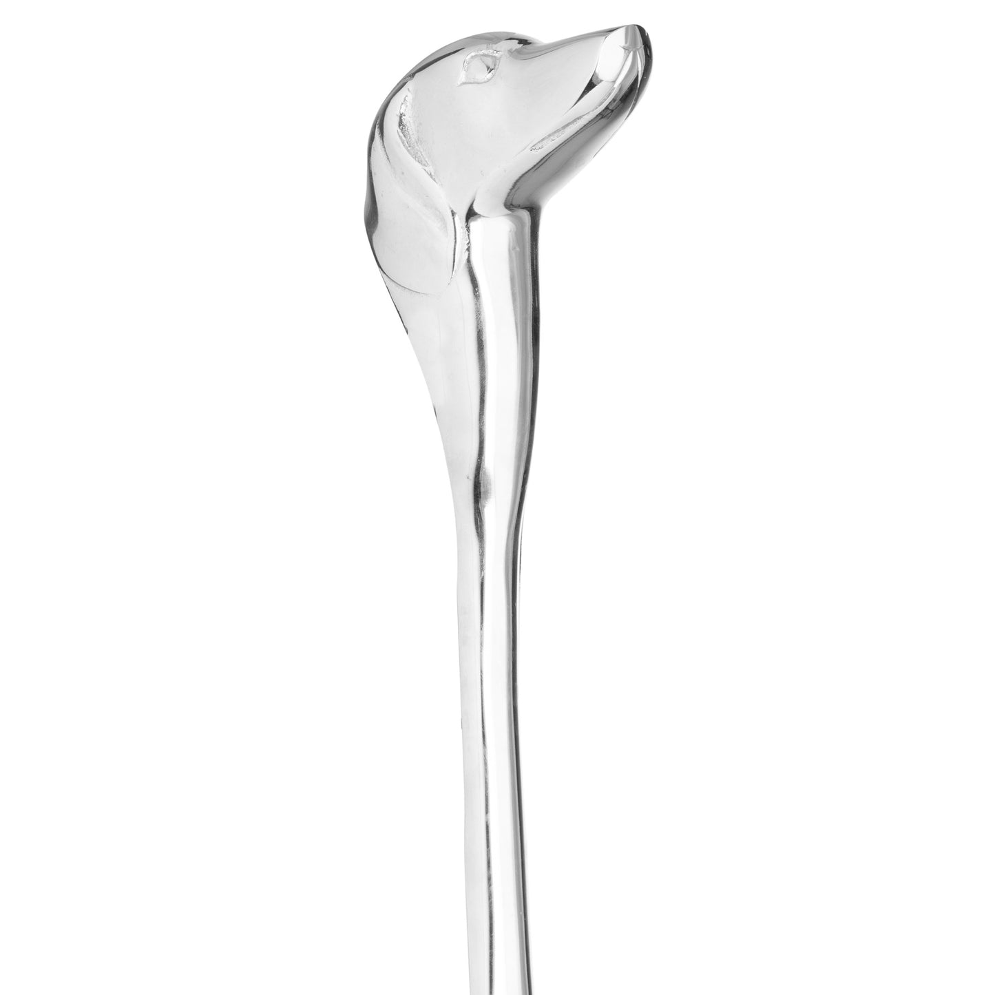 Silver Nickel Dog Head Detail Shoe Horn - Ornaments from the Quanta Home collection.