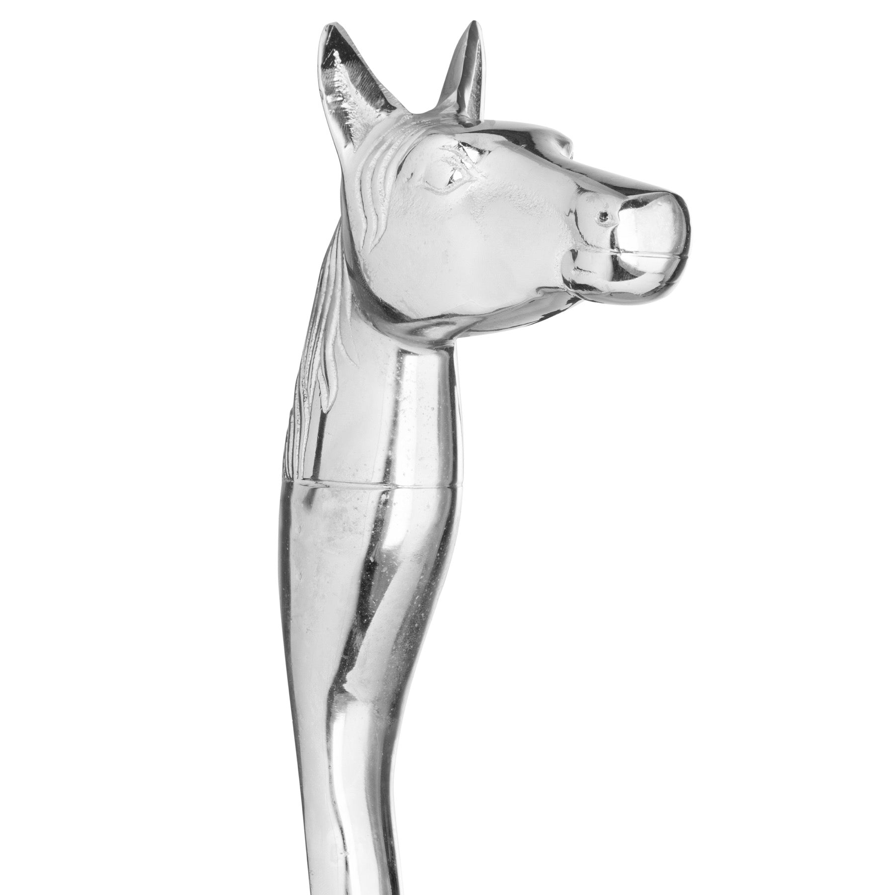 Silver Nickel Horse Head Detail Shoe Horn - Ornaments from the Quanta Home collection.