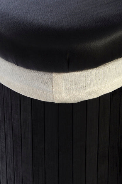 Woodland Black Set of 2 Bamboo Storage Ottoman