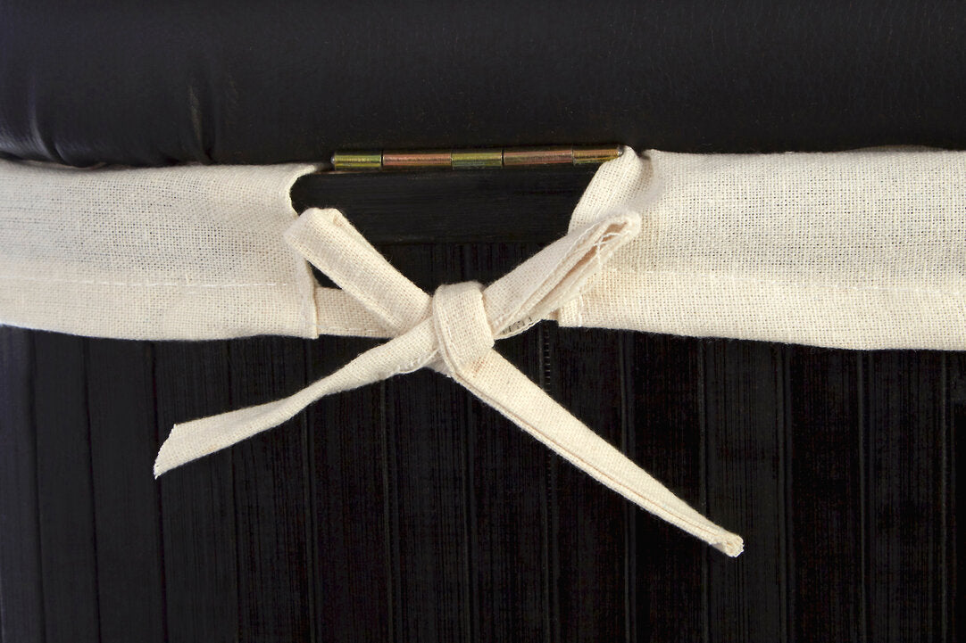 Woodland Black Set of 2 Bamboo Storage Ottoman