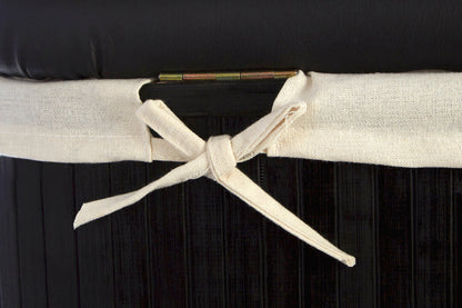 Woodland Black Set of 2 Bamboo Storage Ottoman