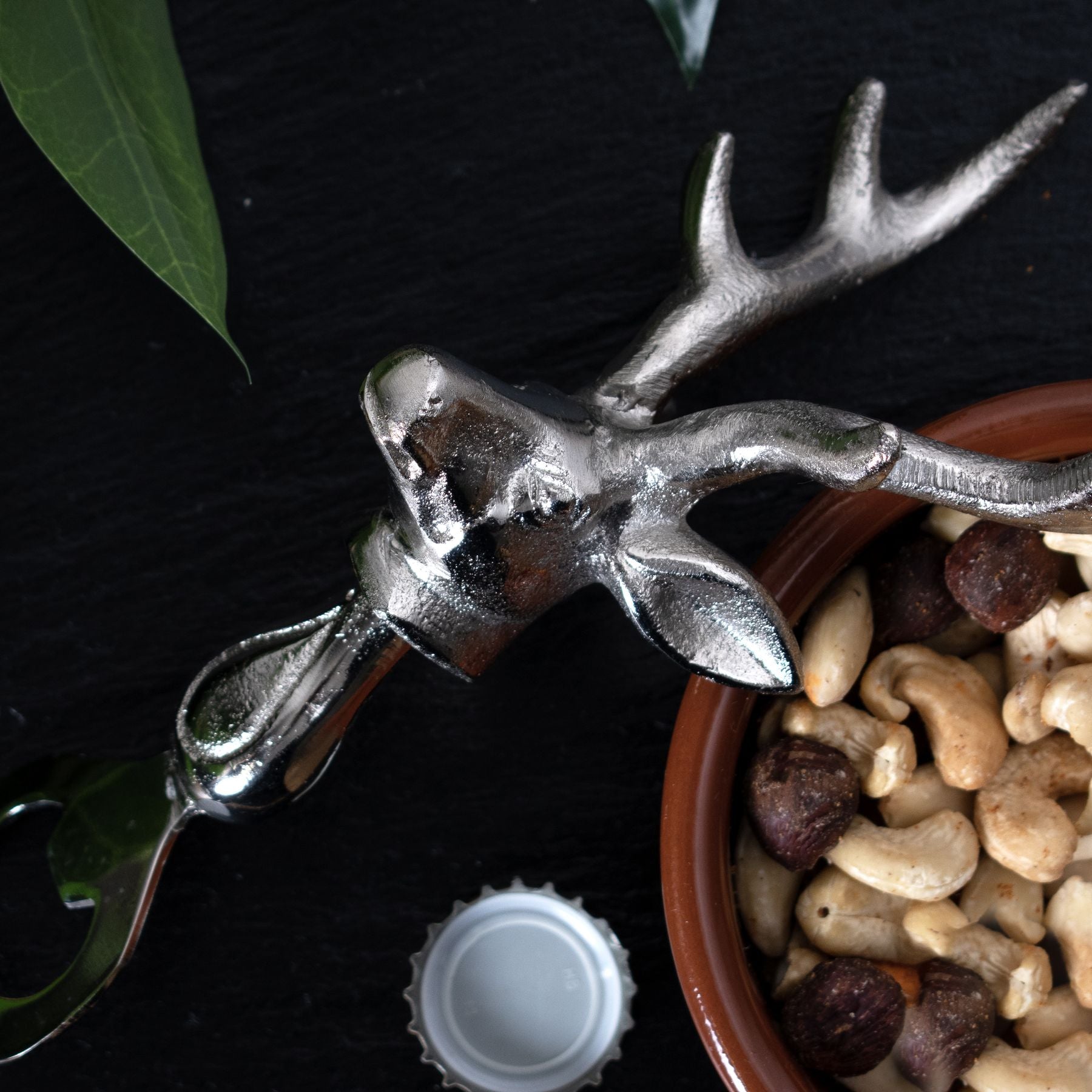 Silver Nickel Stag Head Detail Bottle Opener - Kitchen And Tableware from the Quanta Home collection.