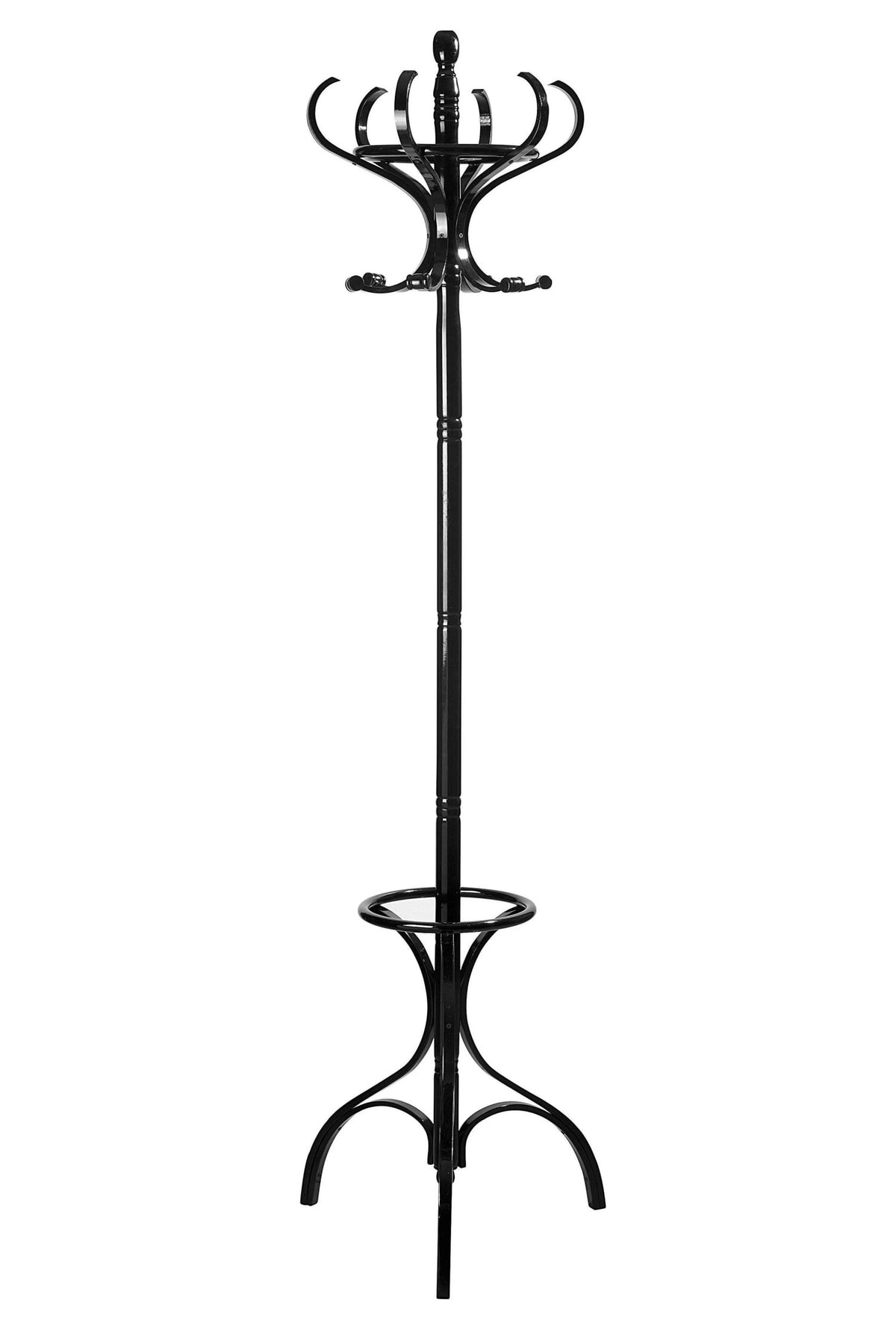 Kingswell Black Finish Floor Standing Coat Stand