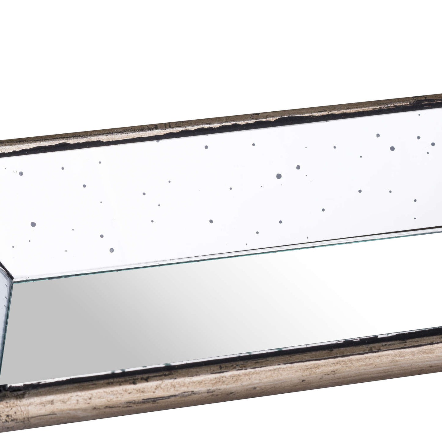 Astor Distressed Mirrored Display Tray With Wooden Detailing - Trays from the Quanta Home collection.
